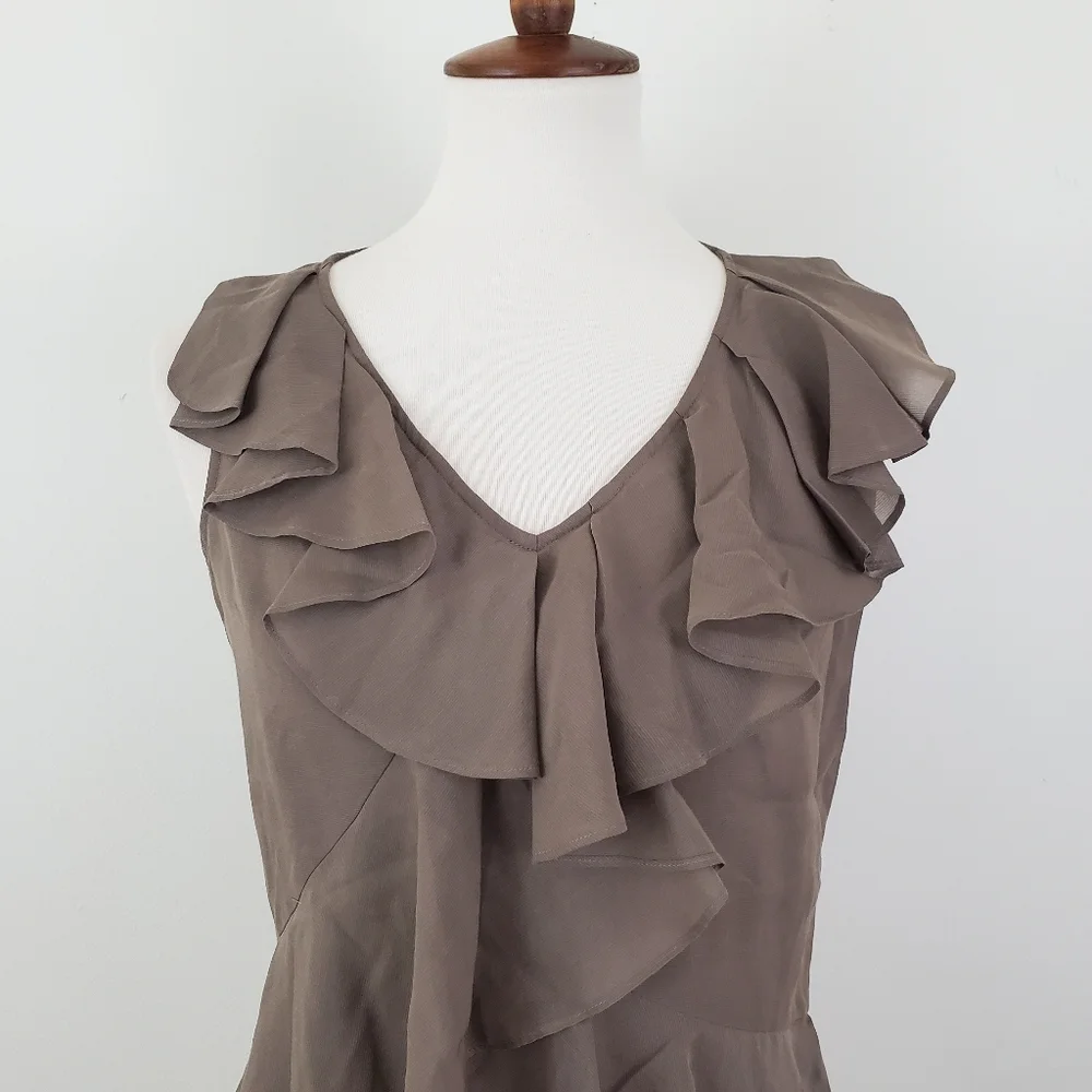 J. Crew Coralie Silk Blend Ruffle Tank